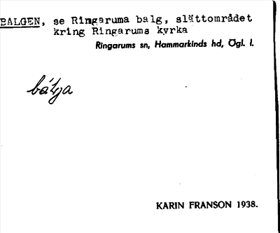 Bild på arkivkortet för arkivposten Balgen, se Ringaruma balg