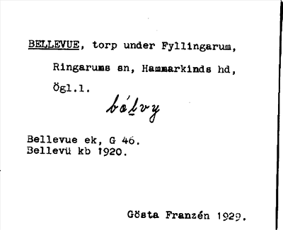 Bild på arkivkortet för arkivposten Bellevue