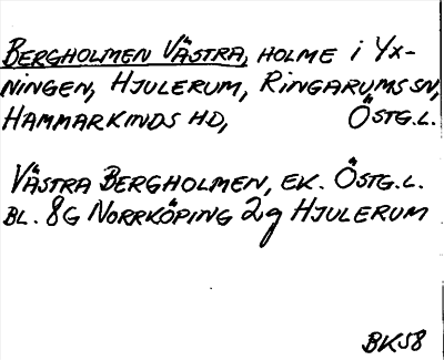 Bild på arkivkortet för arkivposten Bergholmen, Västra