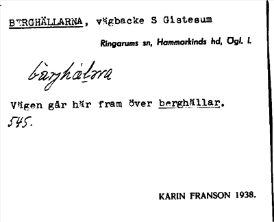 Bild på arkivkortet för arkivposten Berghällarna