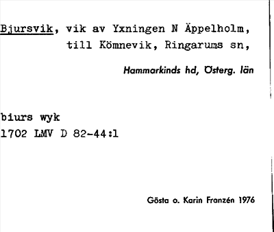 Bild på arkivkortet för arkivposten Bjursvik