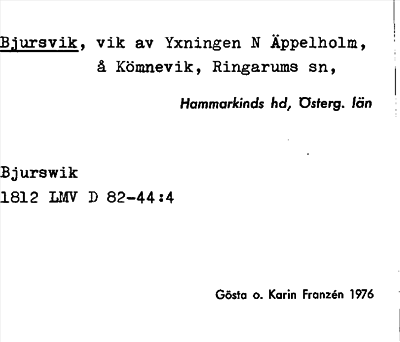 Bild på arkivkortet för arkivposten Bjursvik