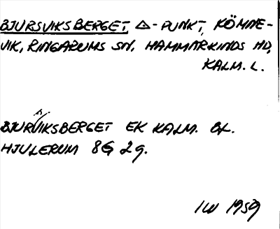Bild på arkivkortet för arkivposten Bjursviksberget