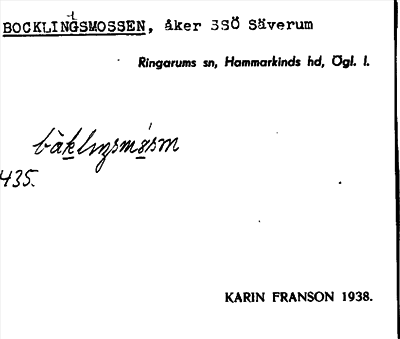 Bild på arkivkortet för arkivposten Bocklingsmossen