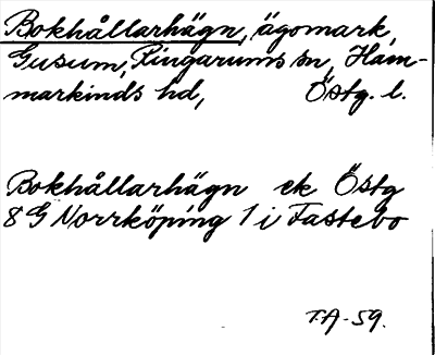 Bild på arkivkortet för arkivposten Bokhållarhägn
