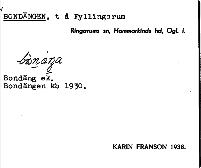 Bild på arkivkortet för arkivposten Bondängen