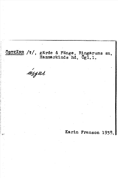 Bild på arkivkortet för arkivposten Östkärr