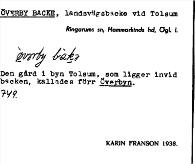 Bild på arkivkortet för arkivposten Överby Backe