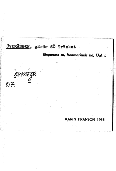 Bild på arkivkortet för arkivposten Överängen