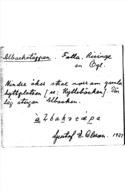 Bild på arkivkortet för arkivposten Albacketäppan