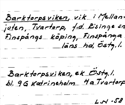 Bild på arkivkortet för arkivposten Barktorpsviken