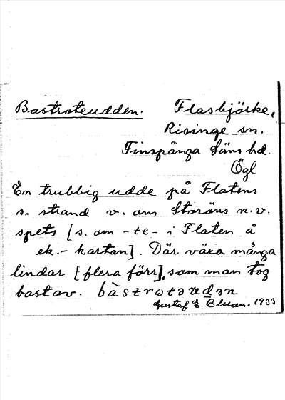 Bild på arkivkortet för arkivposten Bastrotedudden
