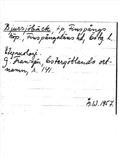Bild på arkivkortet för arkivposten Bjursjöbäck