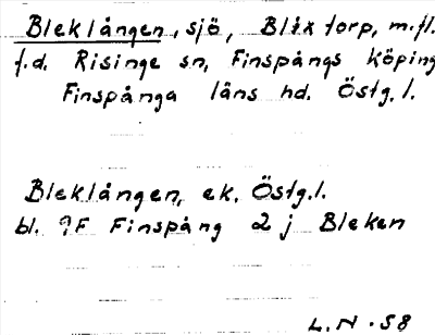 Bild på arkivkortet för arkivposten Bleklången