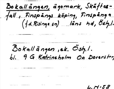 Bild på arkivkortet för arkivposten Bokallängen