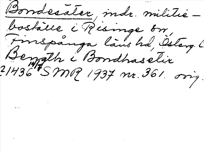 Bild på arkivkortet för arkivposten Bondesäter