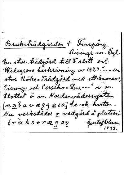 Bild på arkivkortet för arkivposten Bruksträdgården