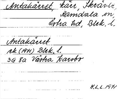 Bild på arkivkortet för arkivposten Antakärret