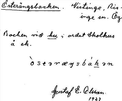 Bild på arkivkortet för arkivposten Österängsbacken