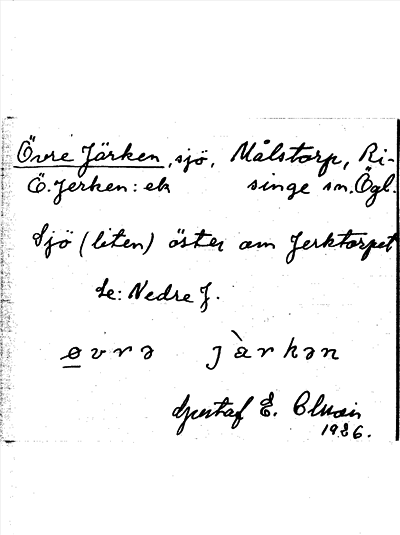 Bild på arkivkortet för arkivposten Övre Järken