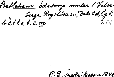Bild på arkivkortet för arkivposten Betlehem