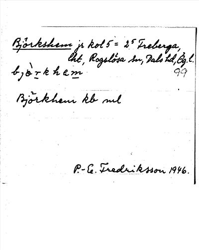 Bild på arkivkortet för arkivposten Björkshem