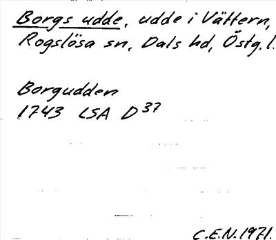 Bild på arkivkortet för arkivposten Borgs udde