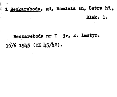 Bild på arkivkortet för arkivposten Beckareboda