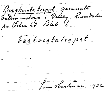 Bild på arkivkortet för arkivposten Bergkvistatorpet