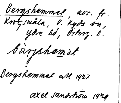 Bild på arkivkortet för arkivposten Bergshemmet