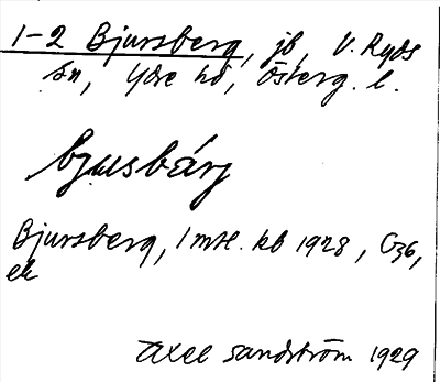 Bild på arkivkortet för arkivposten Bjursberg