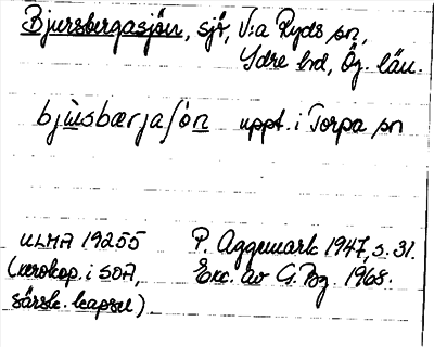 Bild på arkivkortet för arkivposten Bjursbergasjön