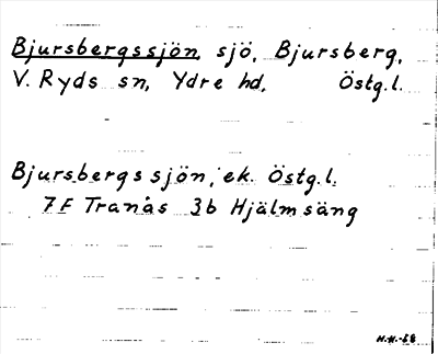 Bild på arkivkortet för arkivposten Bjursbergssjön
