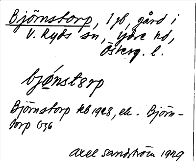 Bild på arkivkortet för arkivposten Björnstorp
