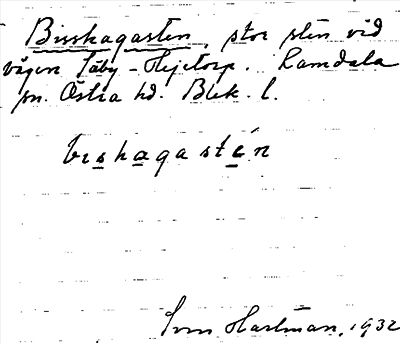 Bild på arkivkortet för arkivposten Bisshagasten