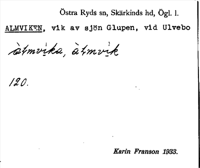 Bild på arkivkortet för arkivposten Almviken