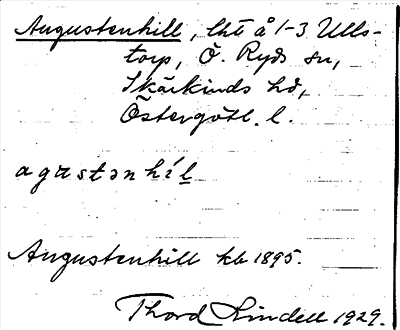 Bild på arkivkortet för arkivposten Augustenhill