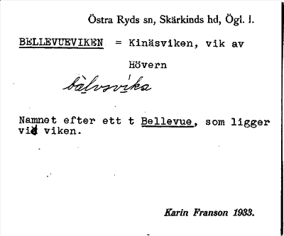 Bild på arkivkortet för arkivposten Bellevueviken