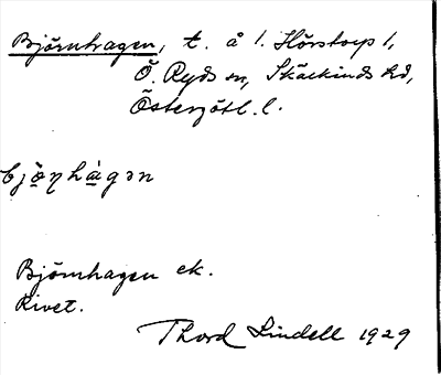 Bild på arkivkortet för arkivposten Björnhagen