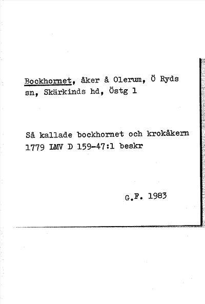 Bild på arkivkortet för arkivposten Bockhornet