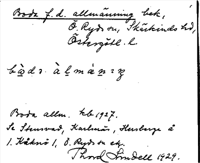Bild på arkivkortet för arkivposten Boda f.d. allmänning