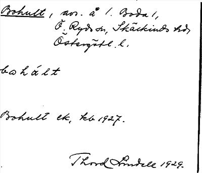 Bild på arkivkortet för arkivposten Bohult