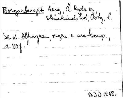 Bild på arkivkortet för arkivposten Borgarberget