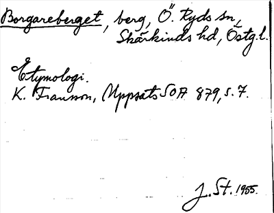 Bild på arkivkortet för arkivposten Borgareberget