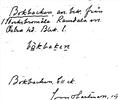 Bild på arkivkortet för arkivposten Bokbacken