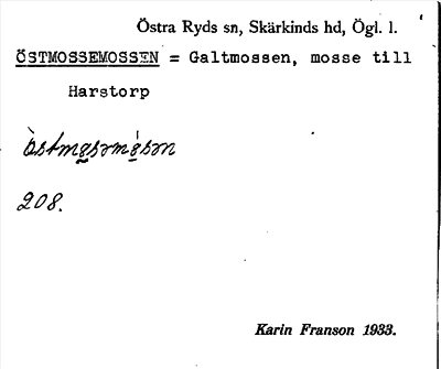 Bild på arkivkortet för arkivposten Östmossemossen = Galtmossen