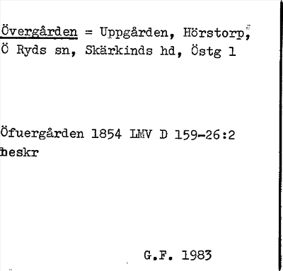 Bild på arkivkortet för arkivposten Övergården = Uppgården