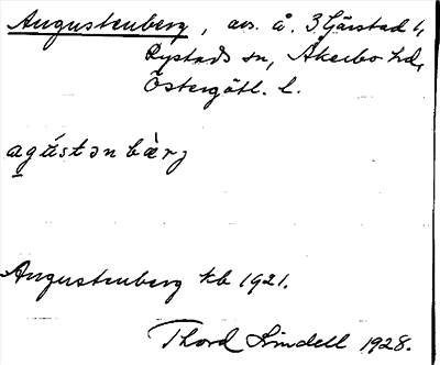 Bild på arkivkortet för arkivposten Augustenberg