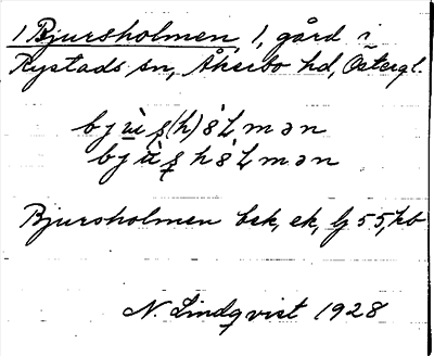 Bild på arkivkortet för arkivposten Bjursholmen