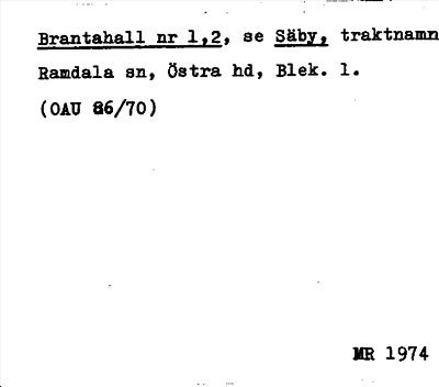 Bild på arkivkortet för arkivposten Brantahall